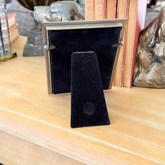 Vintage Pewter Framed Picture of The Angelus - Picture 6 of 8